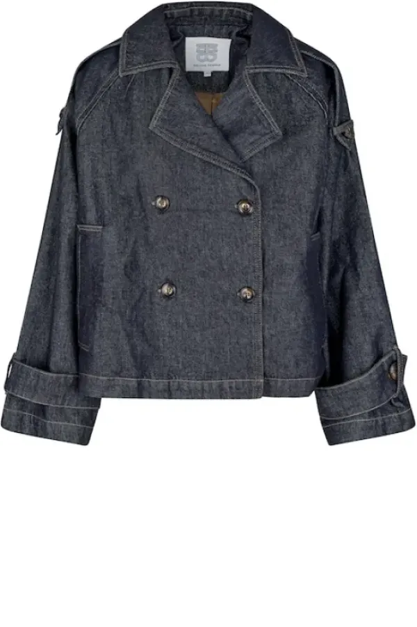 Second Female Columbus Trench Jacket, dark blue denim