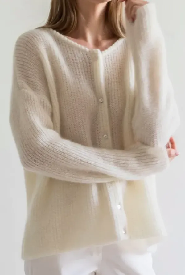 Gauhar Helsinki Gauhar - Mohair neuletakki, white