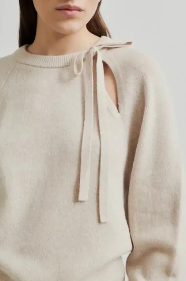 Second Female Joline Knit O-Neck, pumice stone