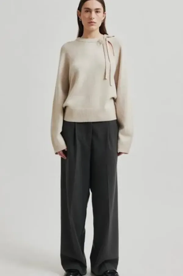 Second Female Joline Knit O-Neck, pumice stone
