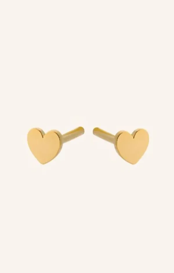 Pernille Corydon - Mini Heart nappikorvakorut, kulta